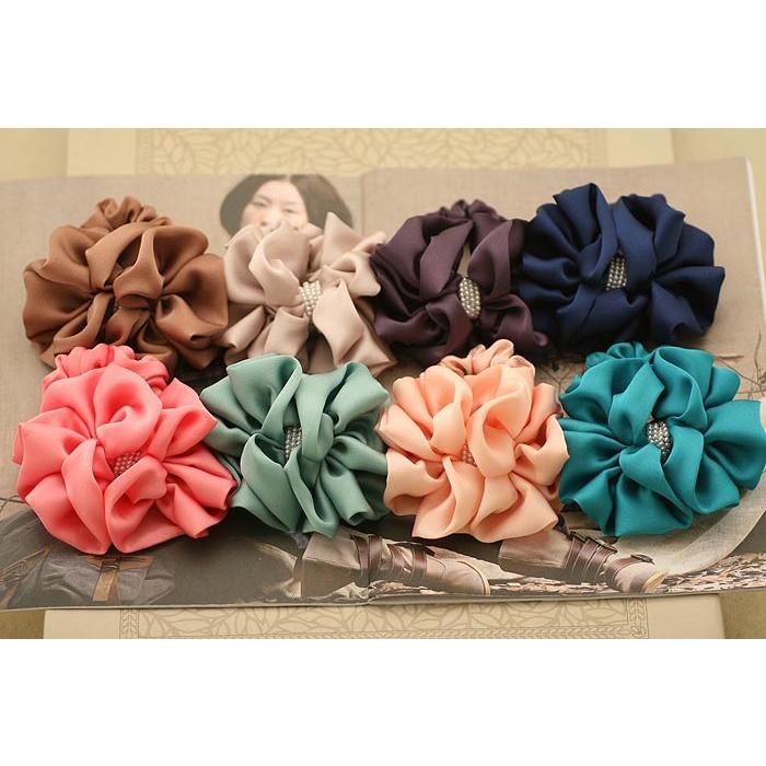 【Alisa 飾品】現貨🍀韓國氣質緞面蝴蝶結珍珠髮束圈 髮飾批發 飾品批發