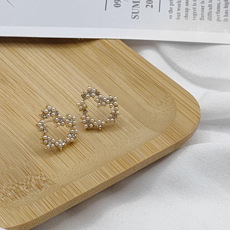 【Alisa 韓國飾品】現貨🍀2070802銅鍍真金925銀針愛心耳釘 耳環批發  飾品批發商品如說明