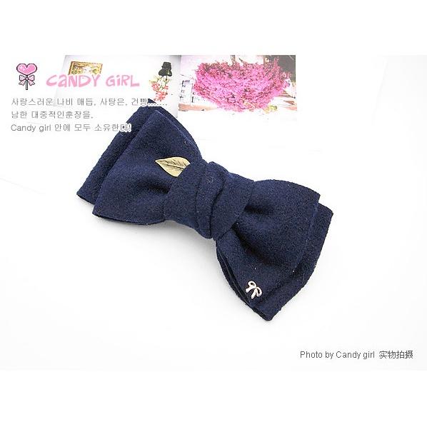 【Alisa 韓國飾品】現貨🍀韓風超大蝴蝶結毛呢頂夾髮夾髮飾批發 飾品批發(髮夾上配件隨機)