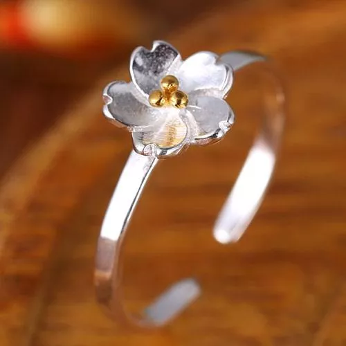 戒指-四季繁花 浪漫花朵開口戒尾戒