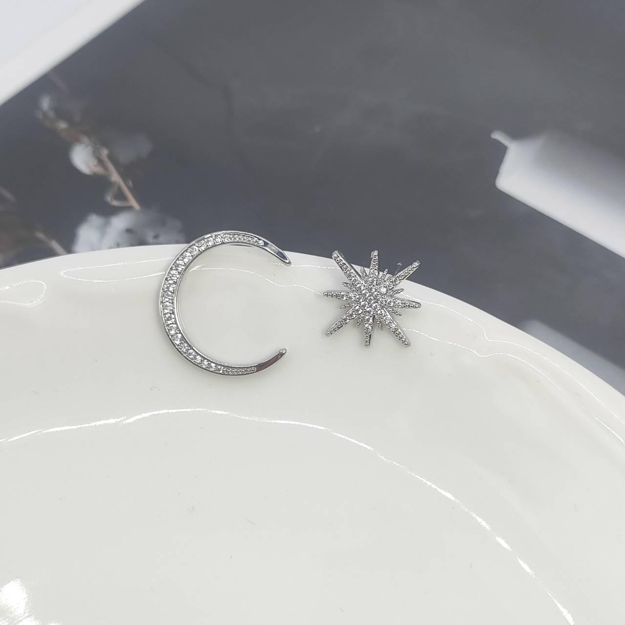 【超值耳環】燦爛銀河星辰閃亮鋯石銀針耳環