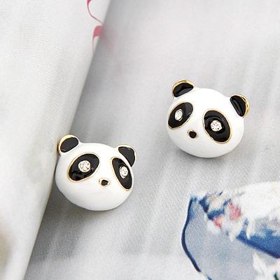 【組合耳環】 趣味動物系列-可愛火烈鳥貓眼貓咪小熊貓耳釘