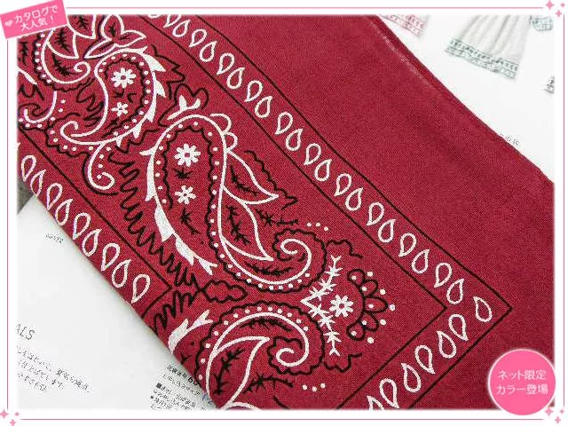 穿搭配件-時尚酒紅色印花個性頭巾領巾多用途小方巾