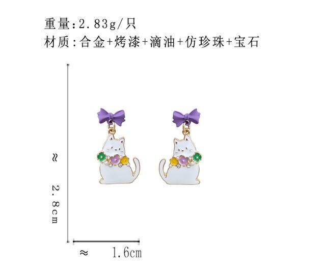 【超值耳環99】可愛萌趣小貓咪耳釘三角耳夾