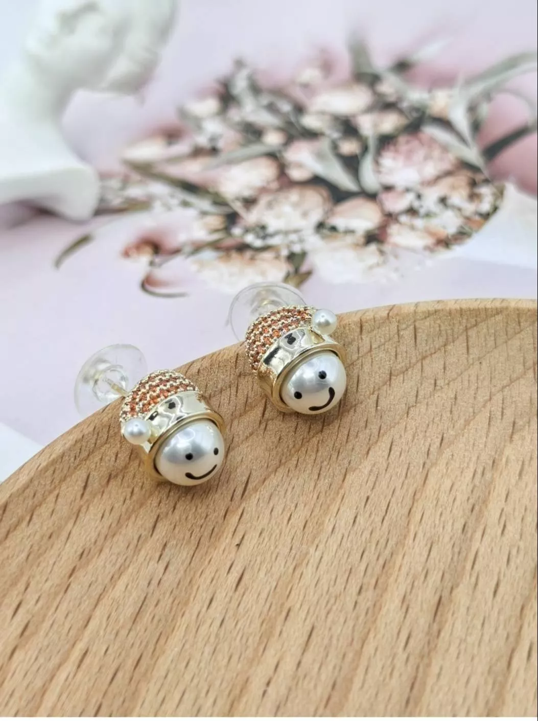 日系笑臉小雪人耳環｜可愛小紅帽・春春小清新