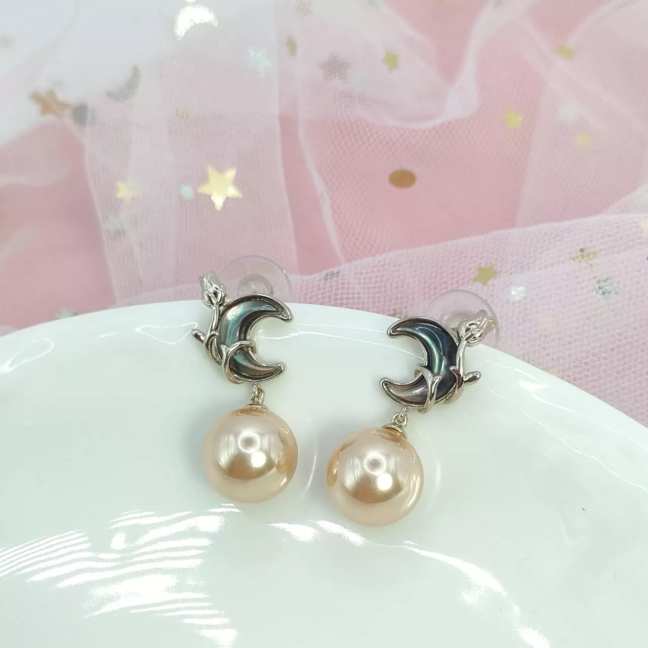 月亮珍珠耳環｜浪漫氣質日常款