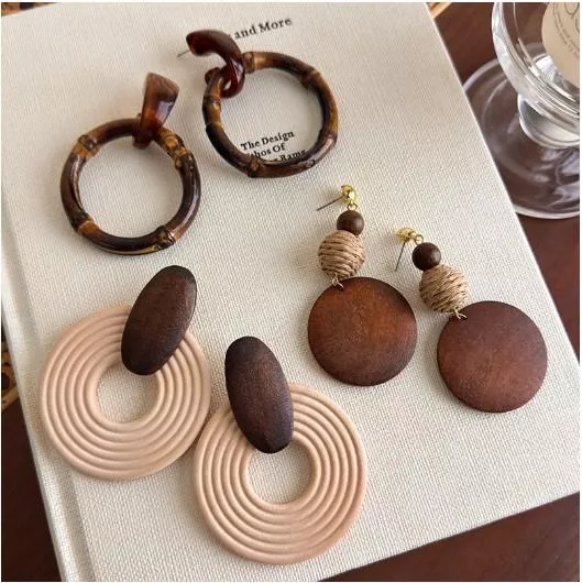 復古木質耳環｜氣質百搭耳飾