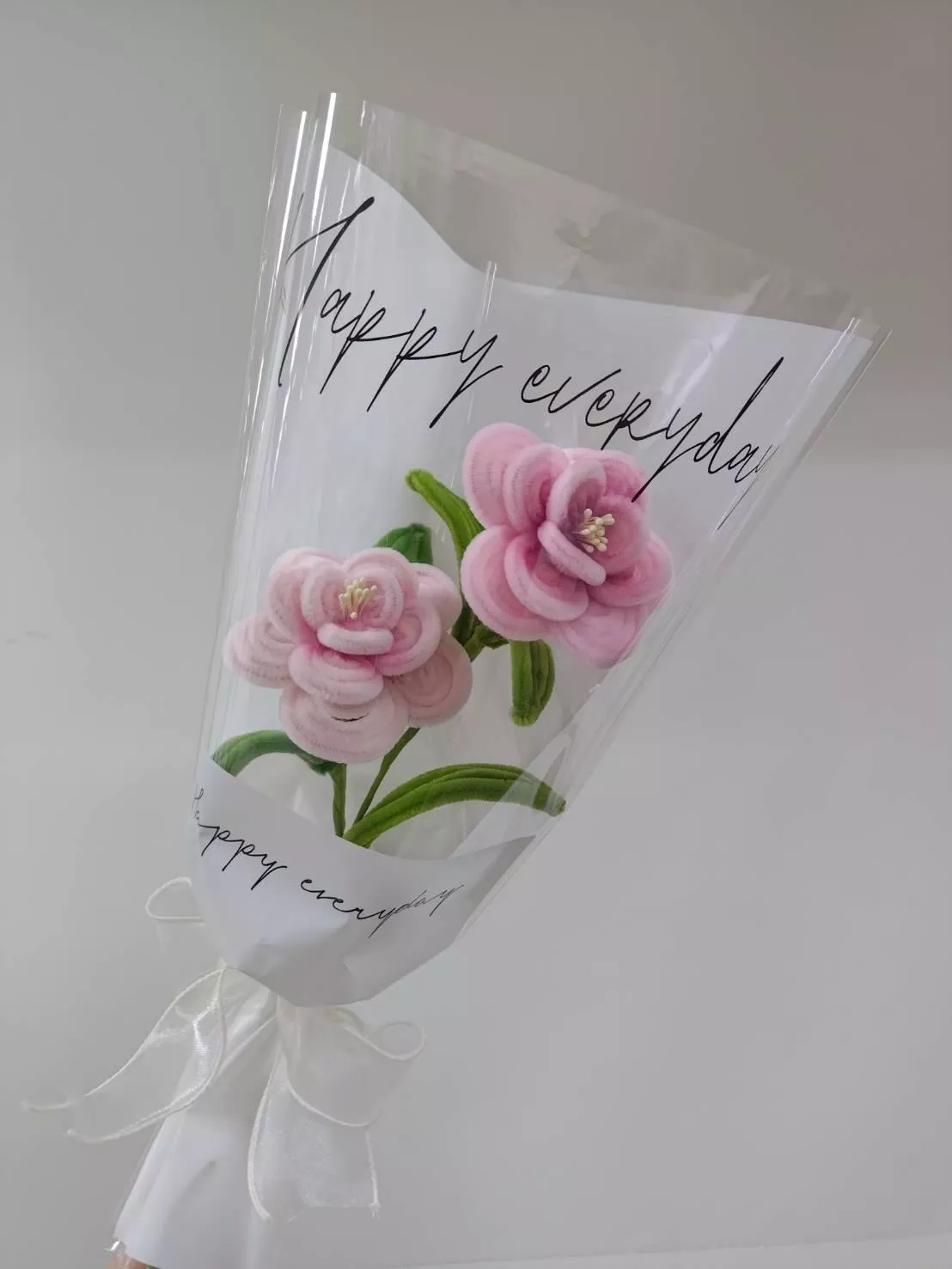 扭扭棒山茶花花束