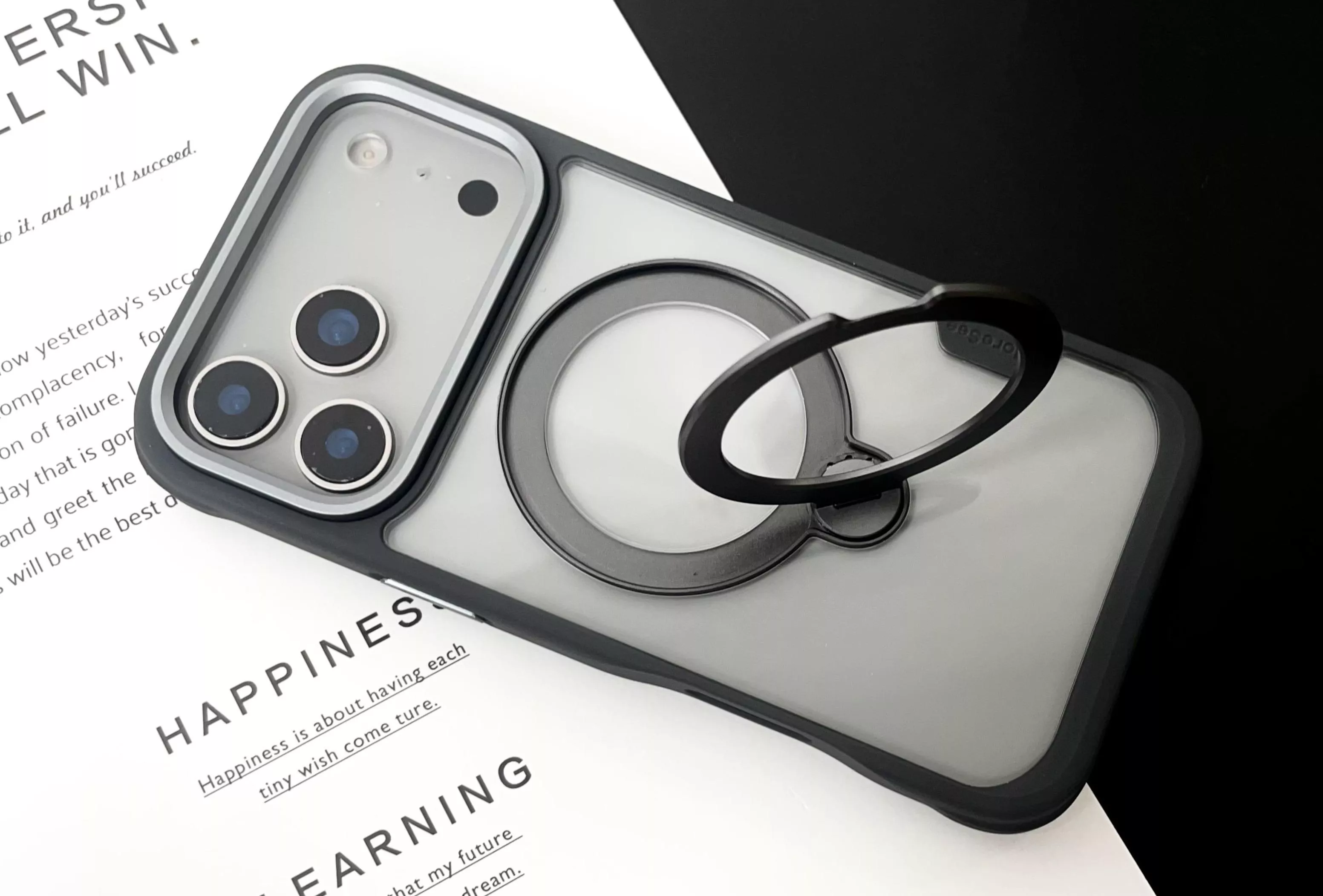 無極Pro 360°透明支架磁吸【iPhone17系列】隕石の灰