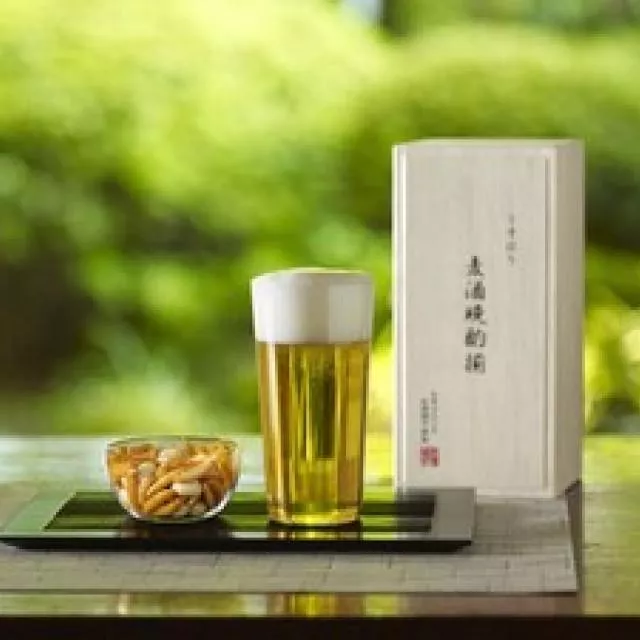 【松德硝子】日本製 USUHARI 薄玻璃 啤酒杯 附小菜碟 340ml