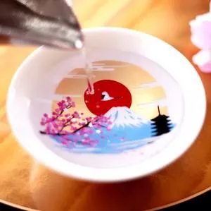 日本製 【MARUMO TAKAGI】 美濃燒 冷感變色 日本酒白 清酒杯 富士山 平盃2入組 70ml