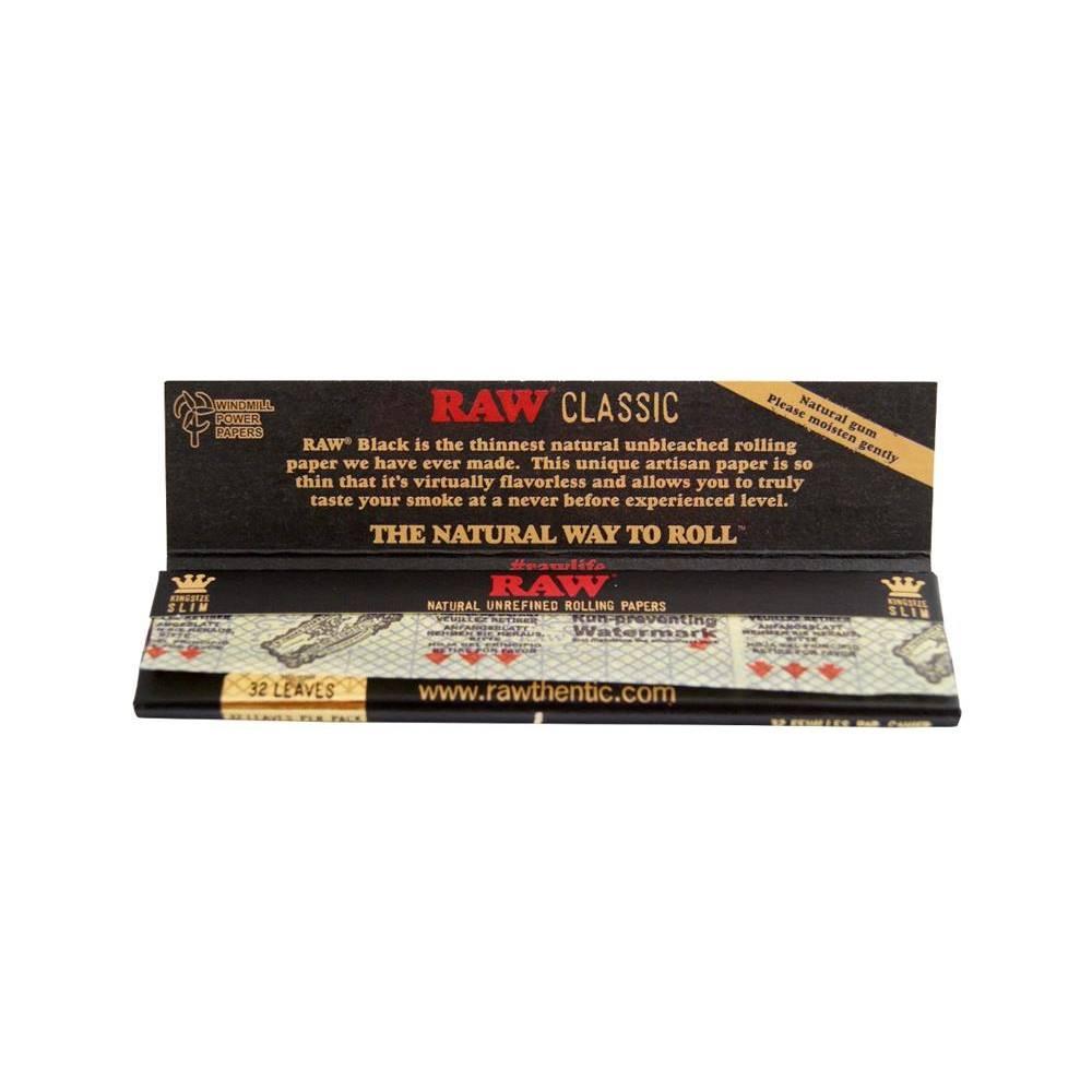 Raw 特薄 手捲紙 長版 Classic Black Kingsize Slim Unrefined Rolling Papers