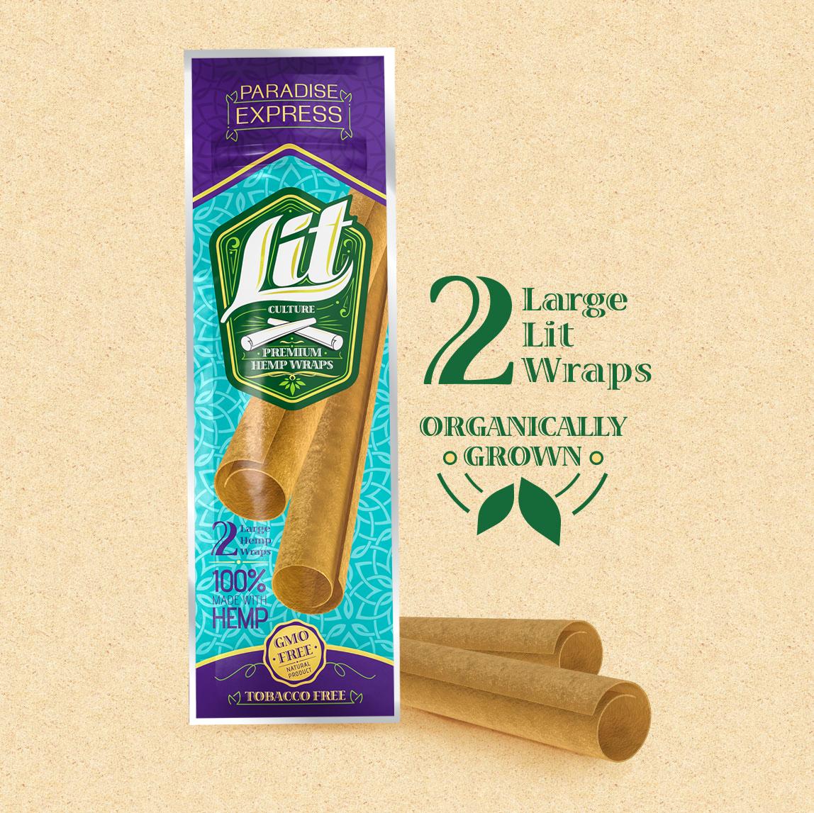 Lit Culture 漢麻 雪茄紙 手捲紙 2入 Hemp Wraps Paradise Express