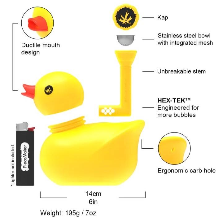 Piecemaker 水煙斗 黃色小鴨 Kwack Silicone Duck Water Pipe