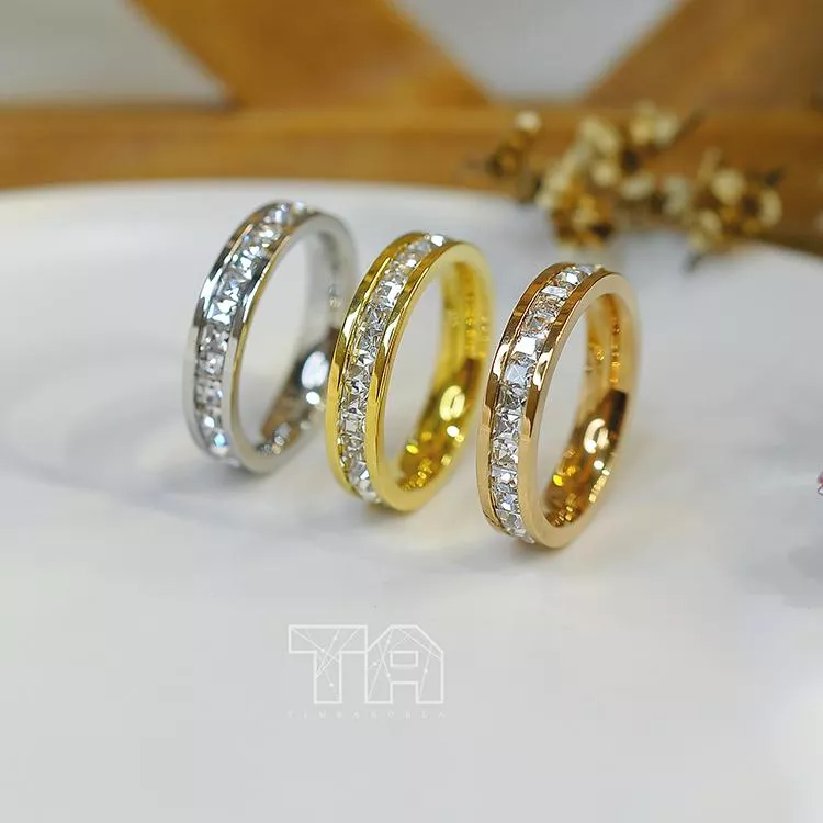 方鑽不鏽鋼戒指