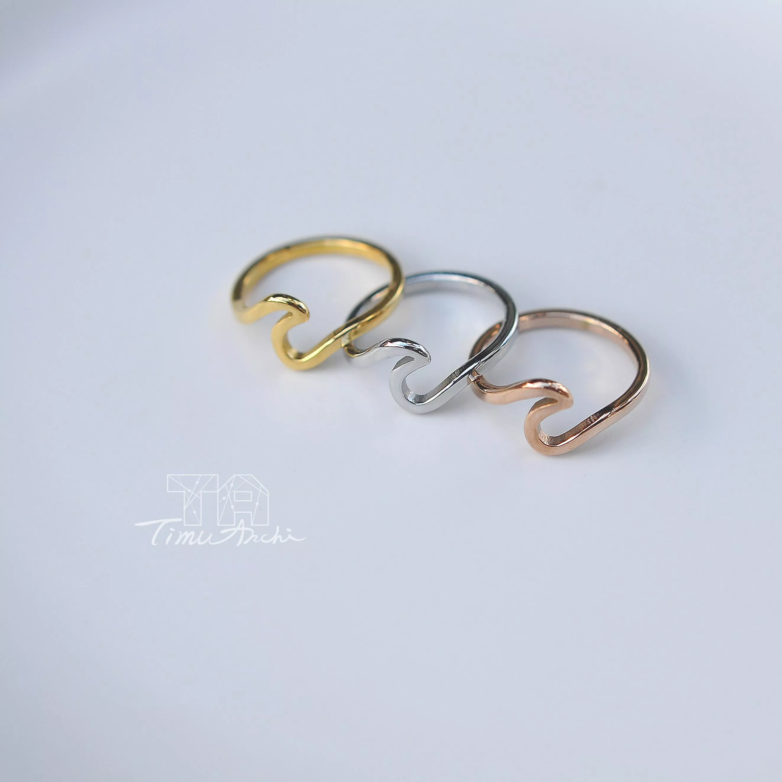 浪花不鏽鋼戒指