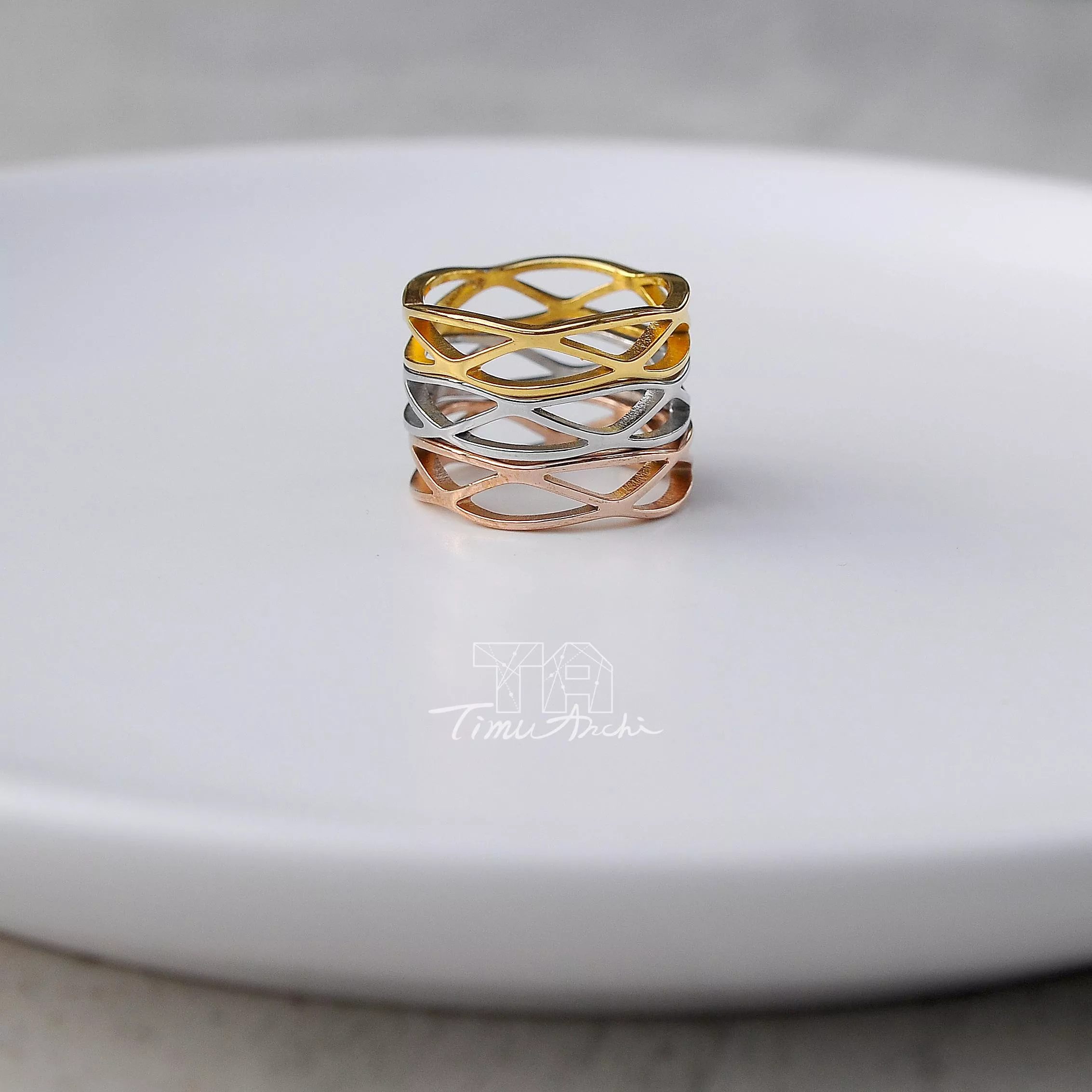 網紋不鏽鋼戒指