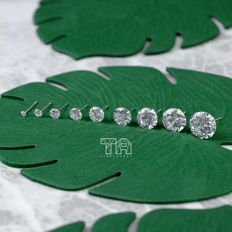 四爪鋯石925銀耳環