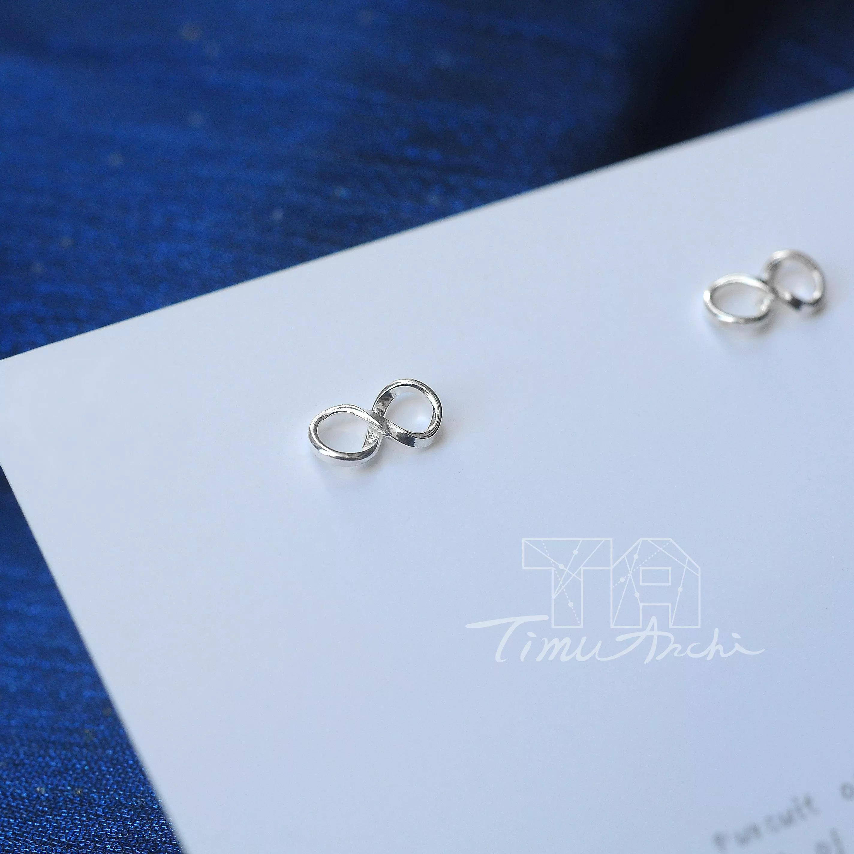 交疊無限符號925銀耳環