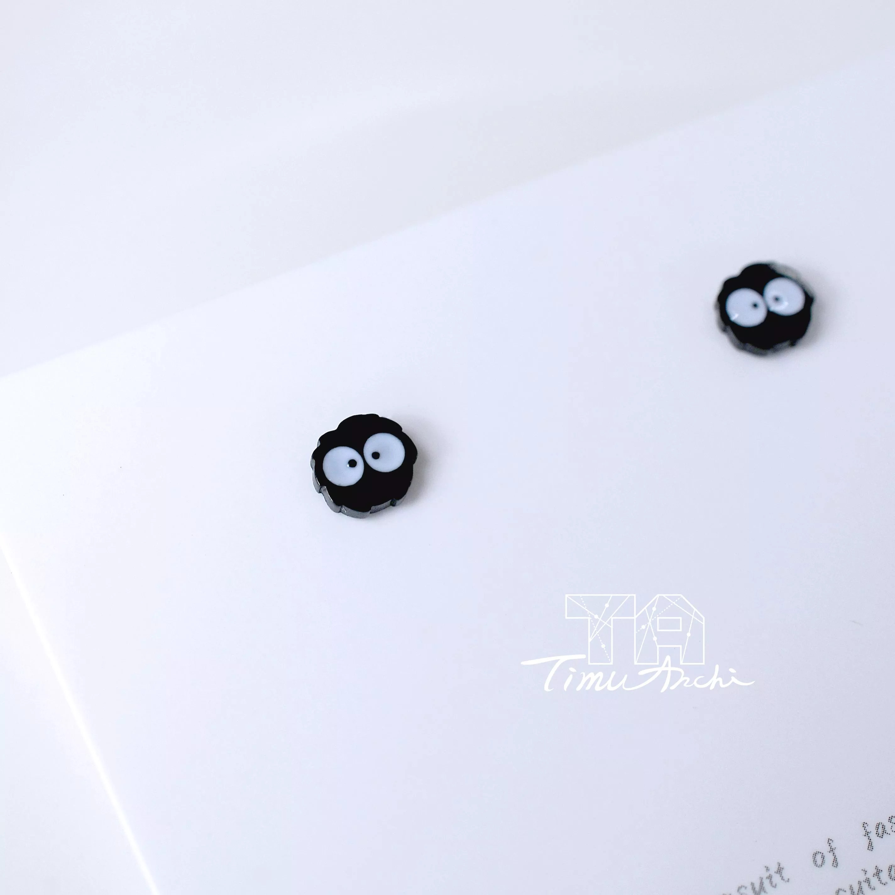 小黑炭不鏽鋼鎖珠耳環