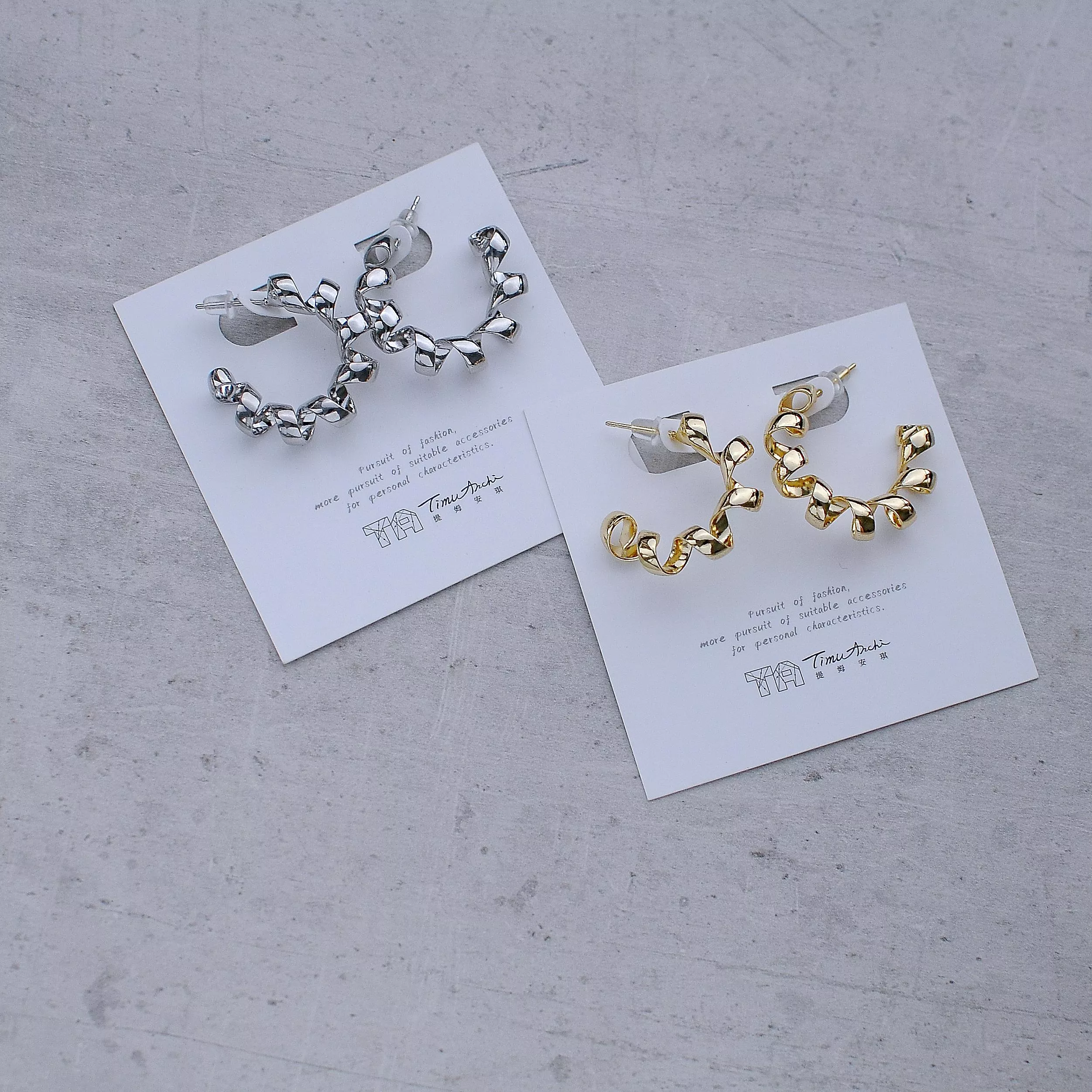 卷卷電話線耳環