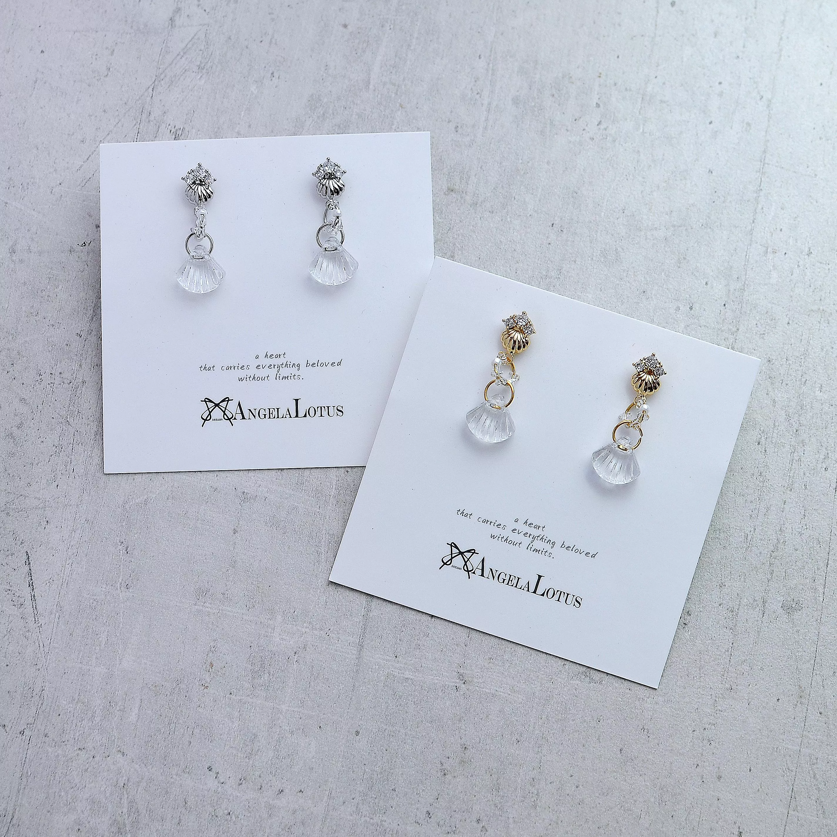 淵海裡的皎潔透貝_耳環｜ALd輕手作