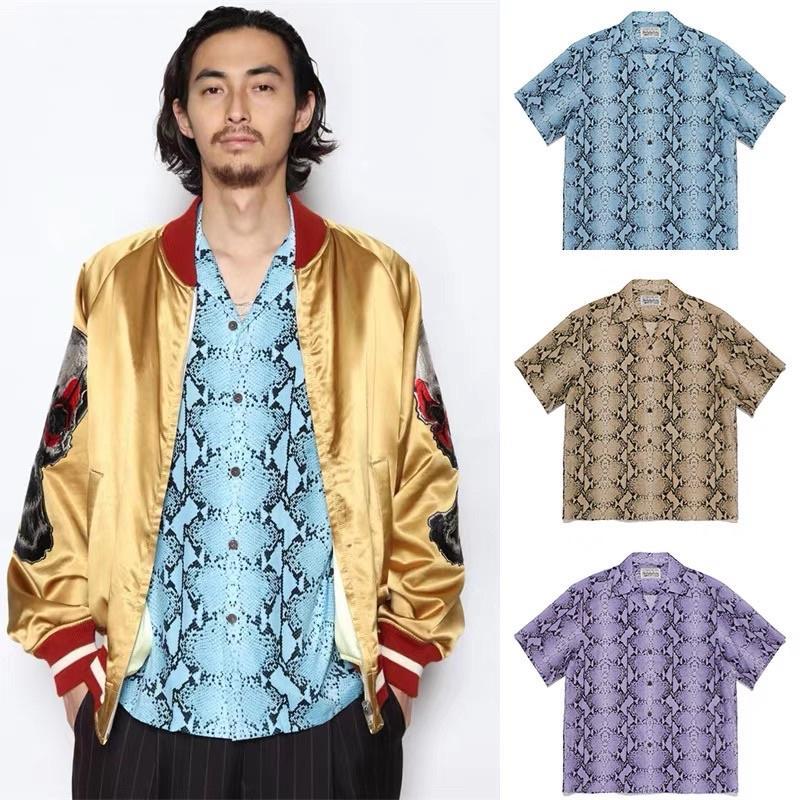 WACKO MARIA 22SS PYTHON OPEN COLLAR SHIRT 蛇紋人造絲短袖襯衫| TINO