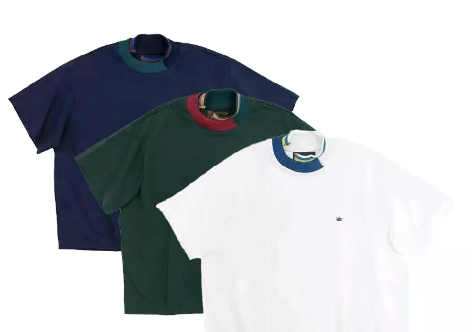 23SS KOLOR 阿部潤一限定日系三色純棉不規則拼色圓領寬鬆短袖T卹