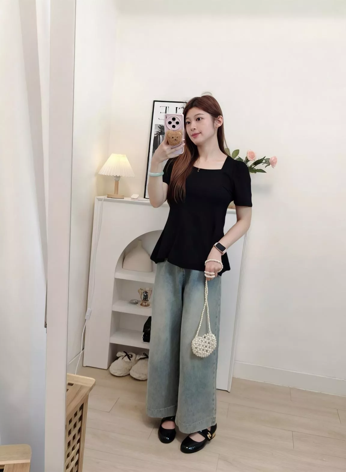 小個子福音🎵軟牛仔直腿寬褲