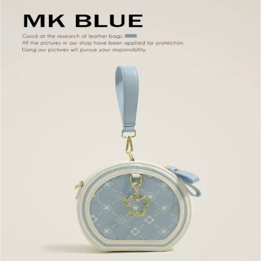 日韓系時尚百搭小圓包-藍色