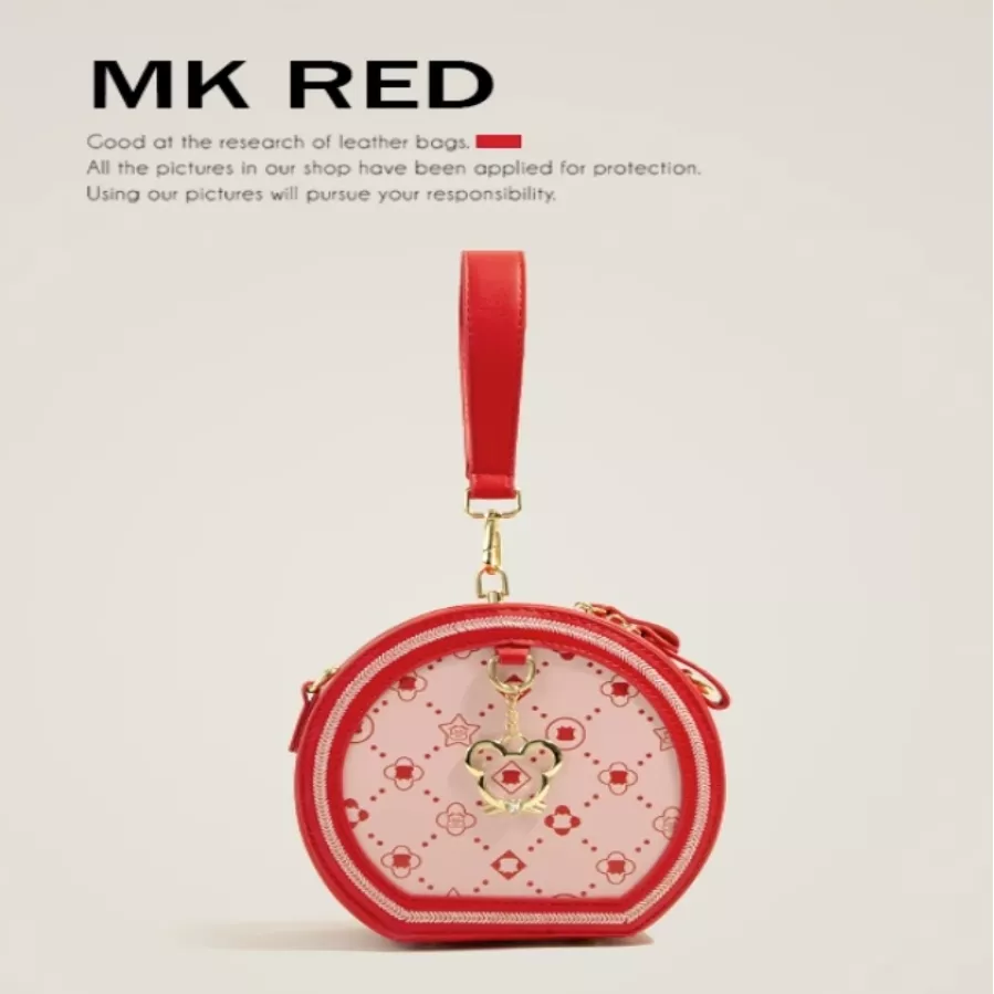 日韓系時尚百搭小圓包-紅色