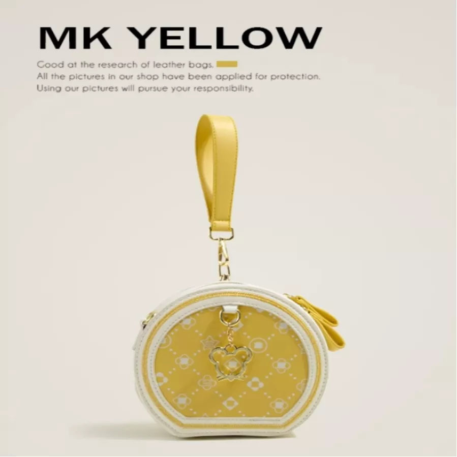日韓系時尚百搭小圓包-黃色