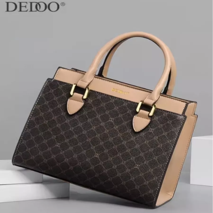 時尚大容量手提包-卡其色