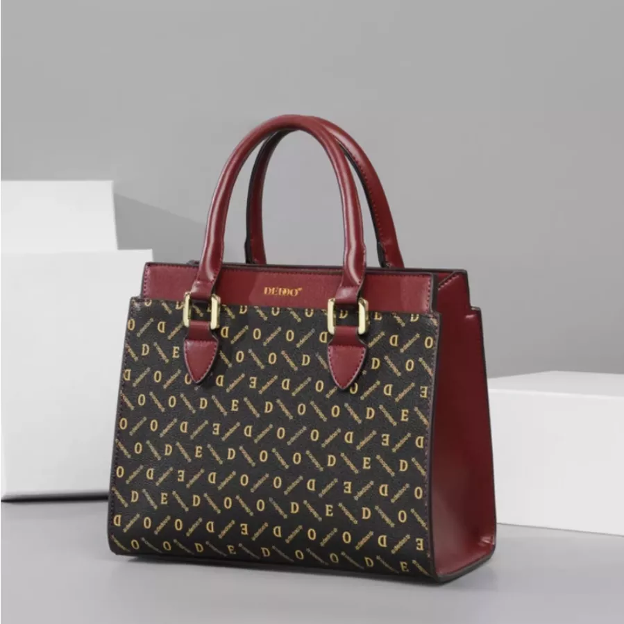 時尚大容量手提包-酒紅色