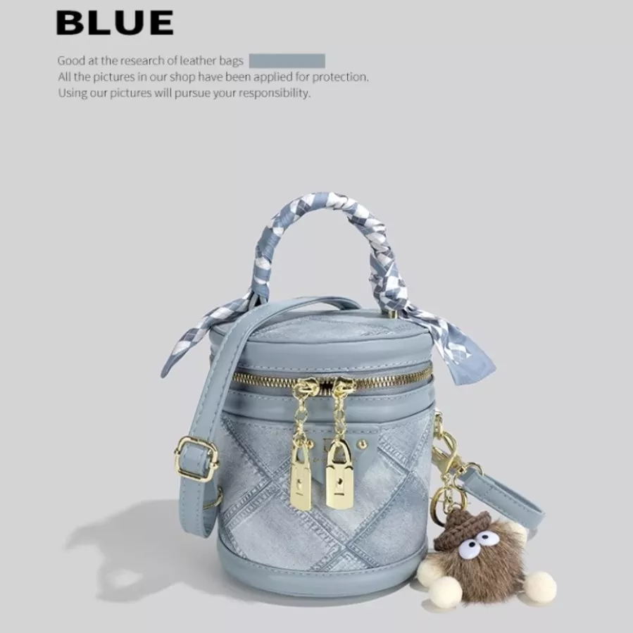 專櫃正品水桶包-藍色