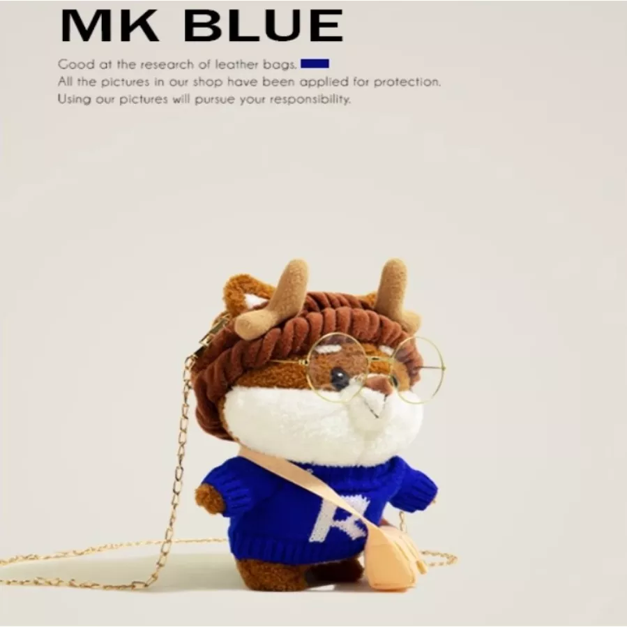 可愛玩偶網紅包-深藍