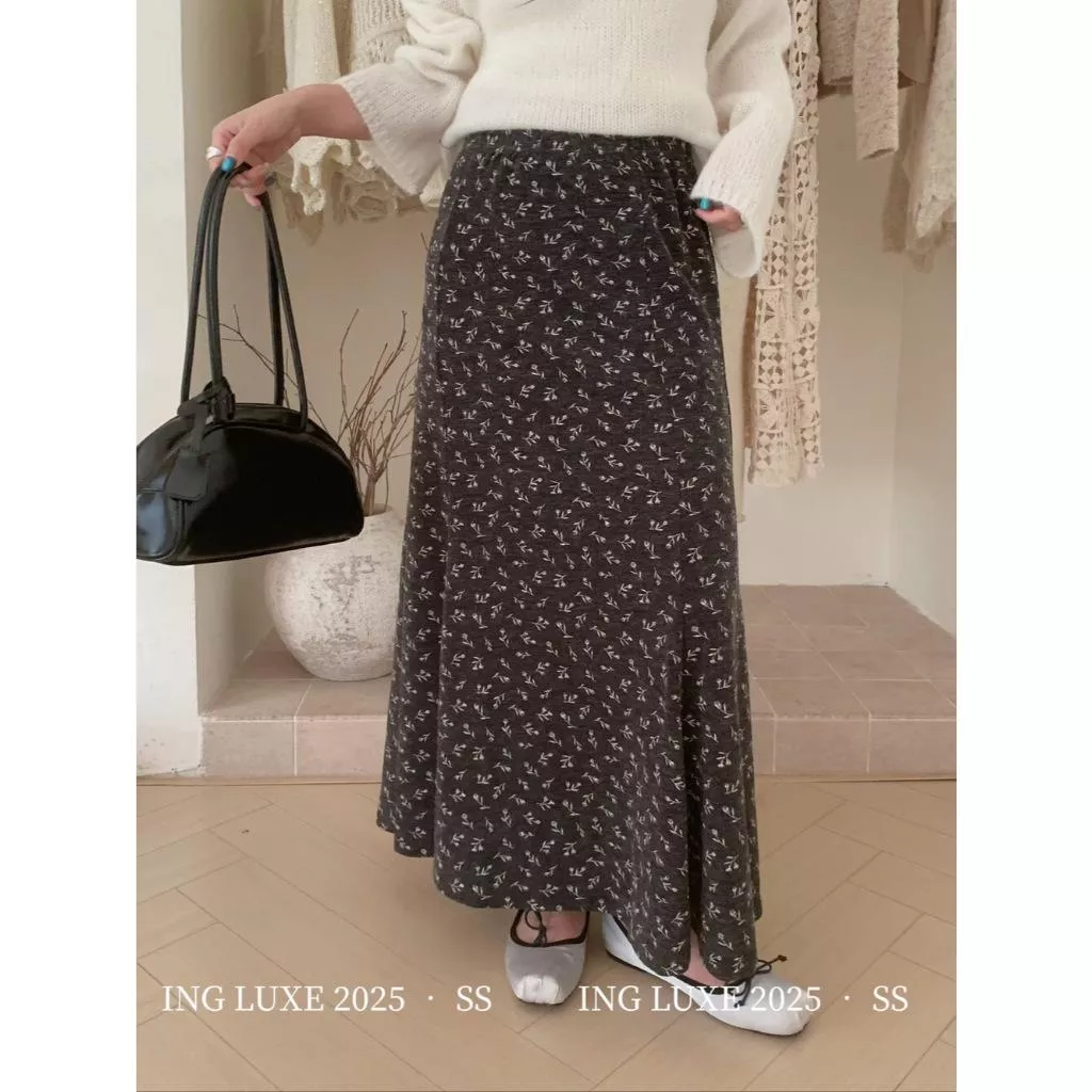 豬豬貓 韓版修身高腰寬松遮肉顯瘦半身裙