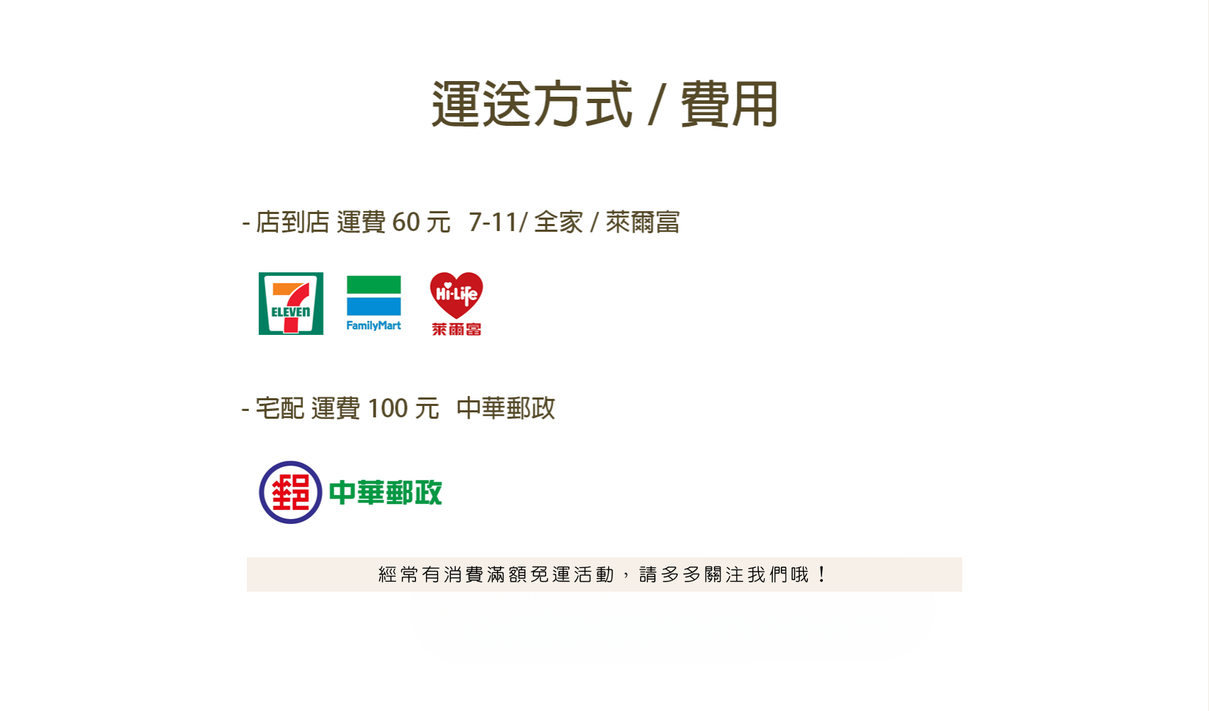 運送方式及費用