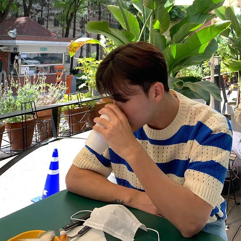 韓版條紋針織短袖T恤/2色入