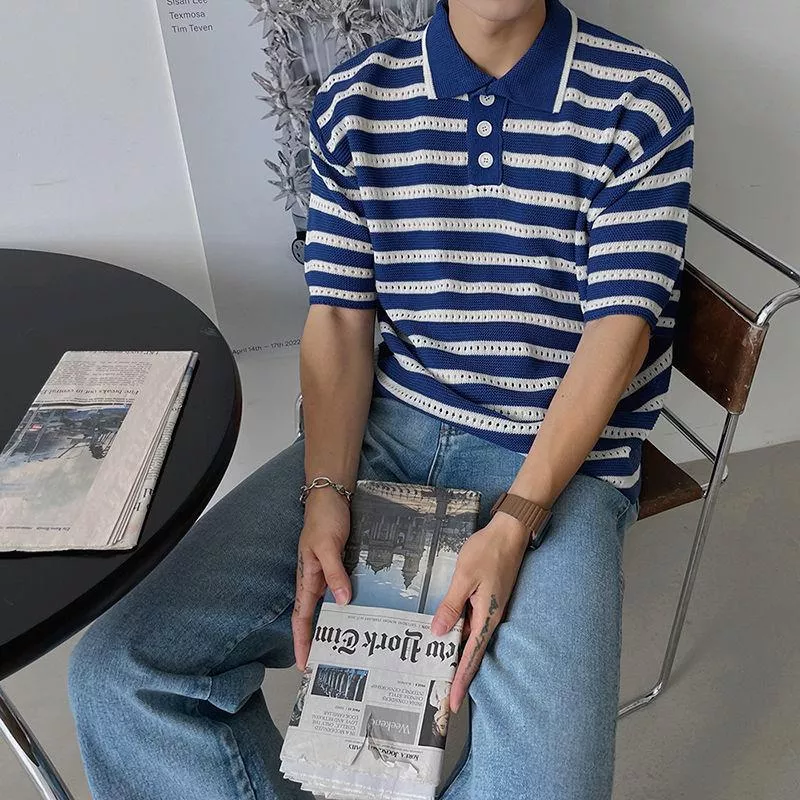 韓版POLO條紋短袖T恤/2色入