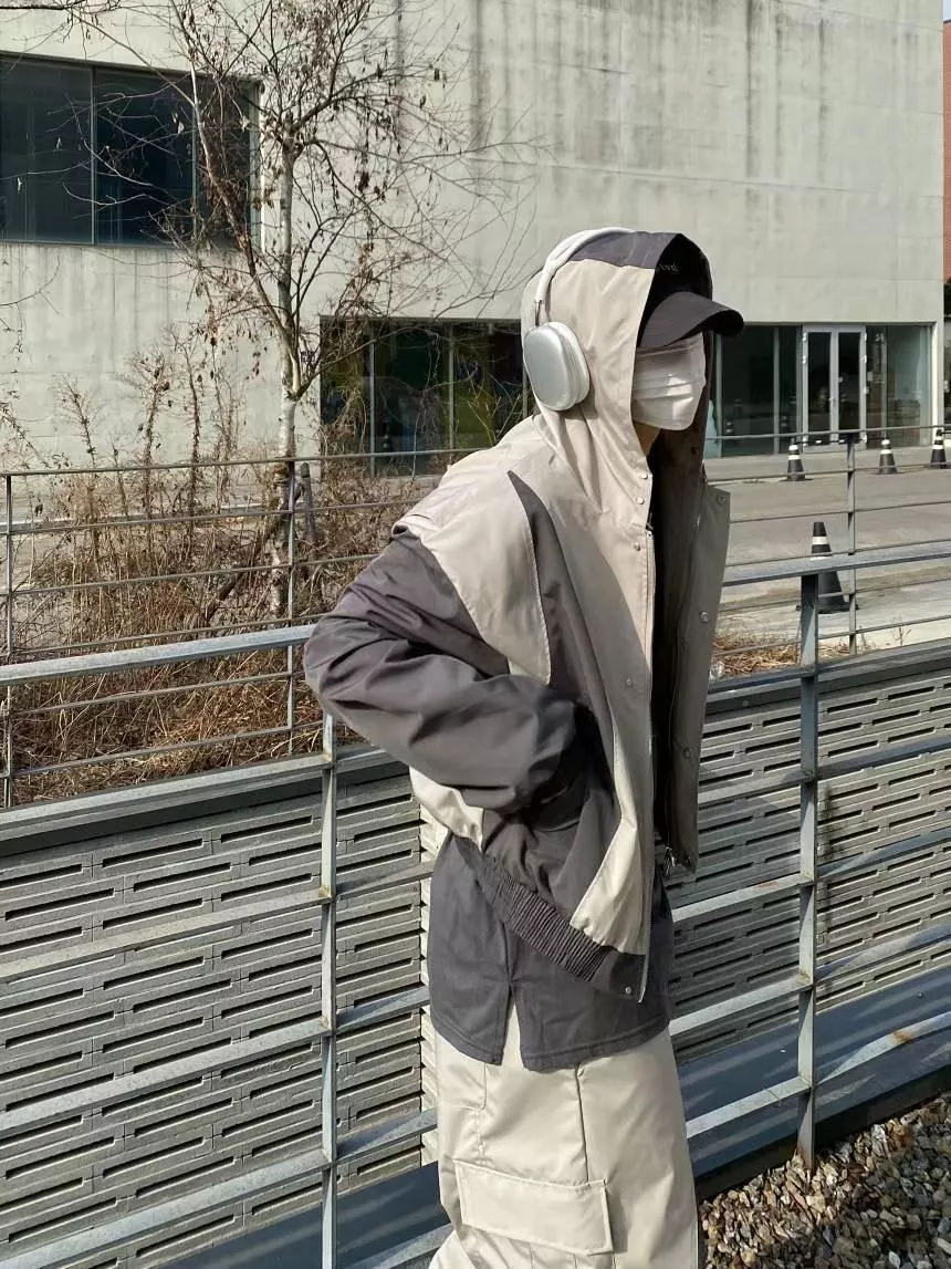 【JA】韓國🇰🇷槍背拼接 防風防撥水 短版中性風衣外套