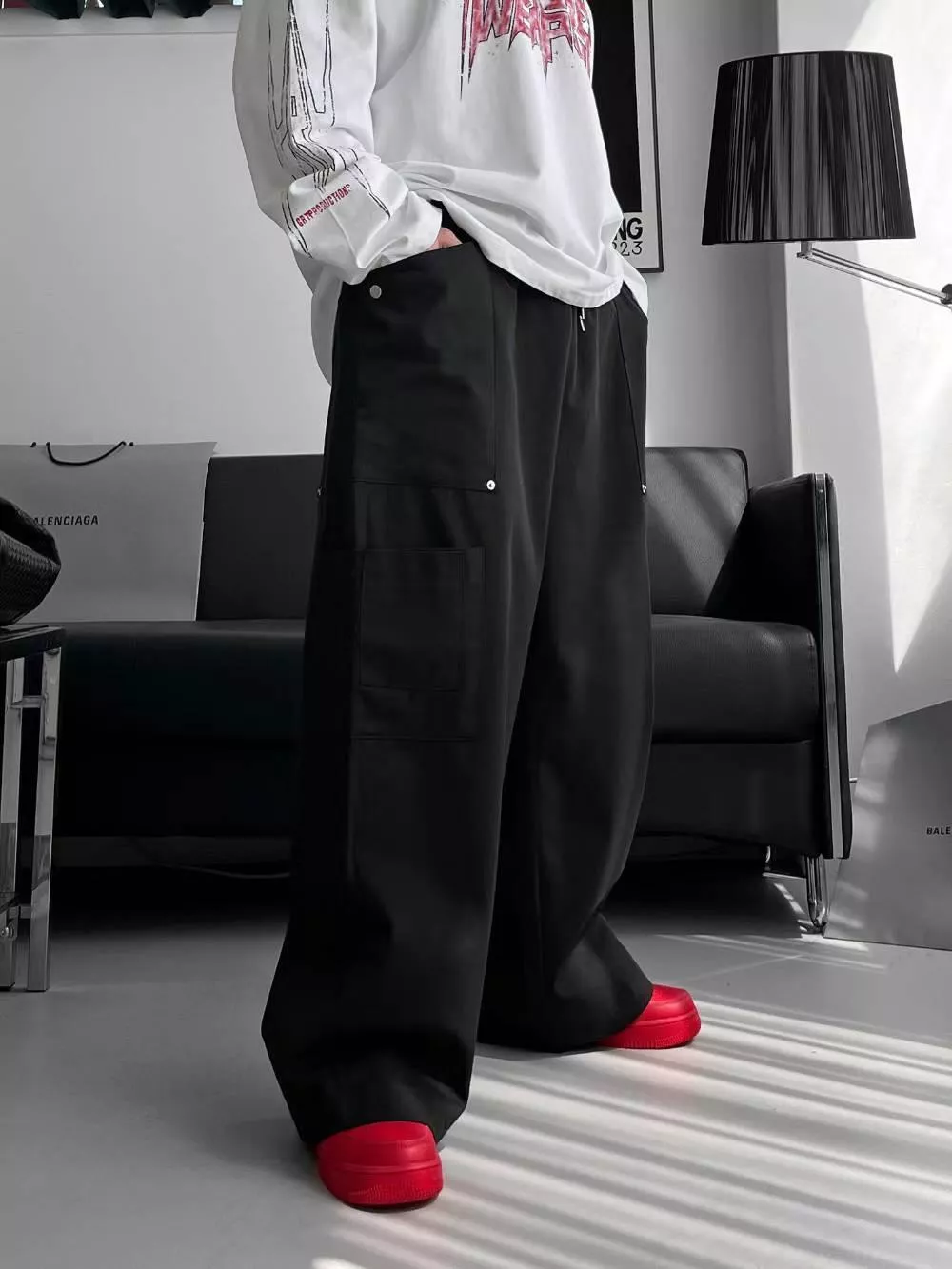 【JA】韓國🇰🇷美式Cargo pants 大口袋 寬鬆休閒工裝褲