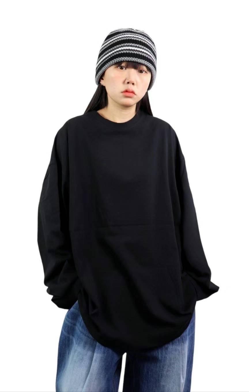 【JA】韓國🇰🇷OVERSIZE 中性 棉寬鬆素面長Ｔ