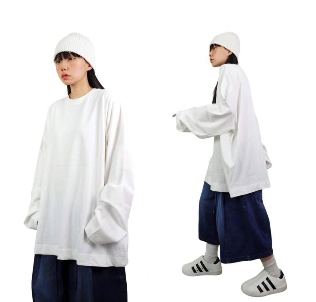 【JA】韓國🇰🇷OVERSIZE 中性 棉寬鬆素面長Ｔ