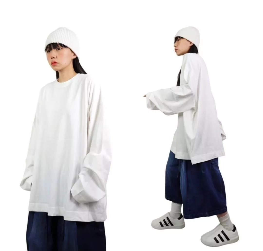 【JA】韓國🇰🇷OVERSIZE 中性 棉寬鬆素面長Ｔ