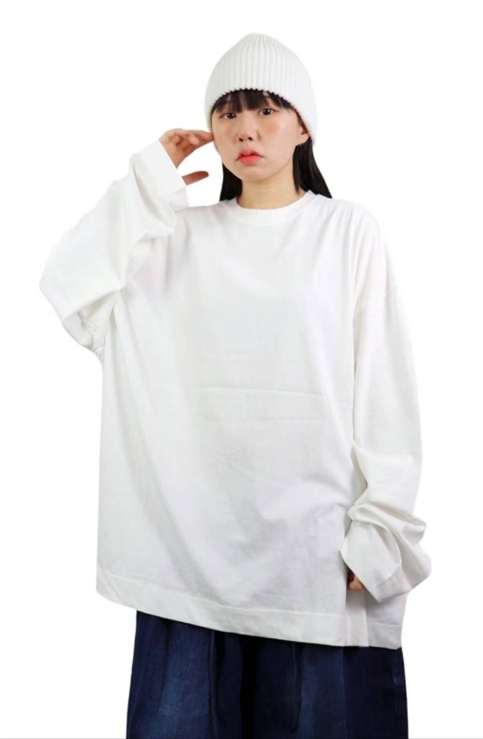 【JA】韓國🇰🇷OVERSIZE 中性 棉寬鬆素面長Ｔ