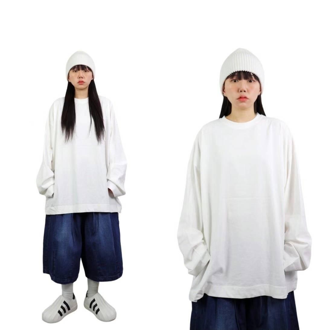 【JA】韓國🇰🇷OVERSIZE 中性 棉寬鬆素面長Ｔ