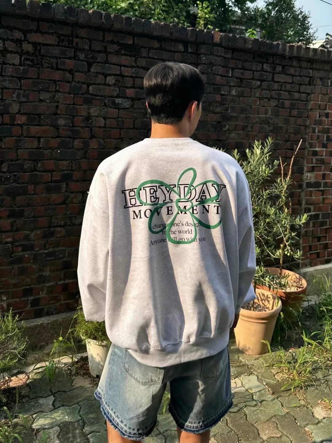 【JA】韓國🇰🇷重磅 印刷花圖 寬鬆版 情侶款 大學Ｔ
