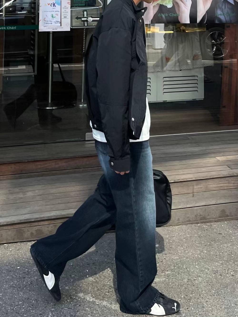 【JA】韓國🇰🇷深藍 刷色 Baggy jeans 復古款 寬版牛仔褲