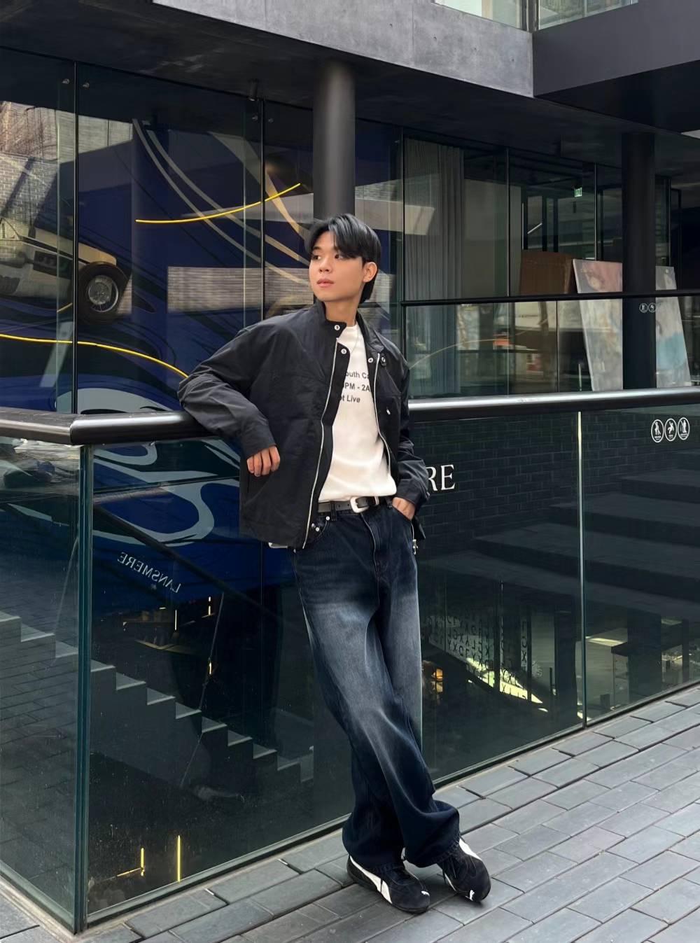 【JA】韓國🇰🇷深藍 刷色 Baggy jeans 復古款 寬版牛仔褲